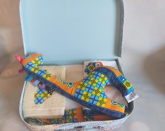 Large World Baby shower baptism naming ceremony African kente print gift case