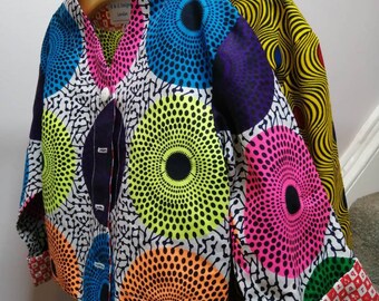 Girls' Ankara Print Jacket & Skirt Set