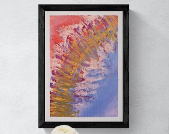 Color Burst Abstract Painting | Original Acrylic Wall Art | Music-Inspired Art (30x40cm)