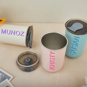 Custom Personalized Name Tumbler, Custom Stainless Coffee Cup, Bridesmaid Proposal Gift, Birth Flower Tumbler