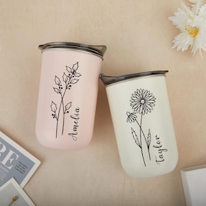 Personalised Tumbler with Lid,Bridesmaid Proposal Wine Tumbler,Custom Wine Tumbler,Gift for Bridesmaid,Stainless Steel Cup,Bride Party Cups