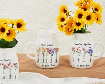 Blumenvase Geschenk für Oma,Nana Blumenvase,Keramikvase,Geburt Blumengeschenke,Blumenvase,Muttertagsgeschenk,Geschenk für Oma,Oma Garten