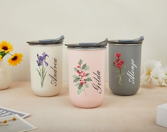 Personalized Coffee cup Travel coffee mug Insulated stainless steel cup Reusable travel mug Coworker Gift Bridesmaid Gifts,  Birthday Gifts