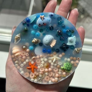 OCEAN BEACH Themed Silicone Picky Pad - Stress and Anxiety Relief - Fidget Pick Toy - Skin Picky, Dermatillomania, ADHD