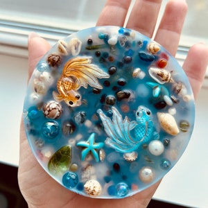 KOI POND Fish and Stones Bead Mix Silicone Picky Pad - Stress and Anxiety Relief - Fidget Pick Toy - Skin Picky, Dermatillomania, ADHD