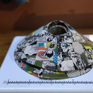Green cat comic book cotton cat soft cone collar/ cat e collar alternation /cat cone of comfy /cat Elizabethan collar /wound lick protection