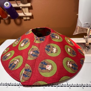 medium large  4.5&quot;- 5&quot;  monkey motif red cotton soft cat cone /  cat soft cone collar / cone of fashion