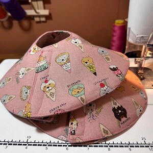 ice cream cat pink cotton linen  soft cat soft cone collar / 4 inch / cone of fashion / cone of comfy