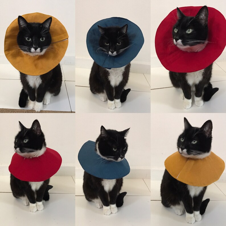 Linen cat soft cone collar/ cat e collar alternation / cat Etsy