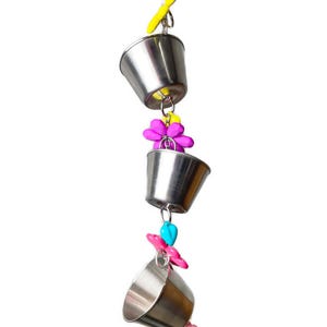 Stainless Steel Foraging Trio Cups| Foraging Toy for Small to Medium Birds Made in USA