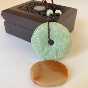 Certified Natural Burmese Jadeite Pendant – Hand-Carved Dragon Bi Disc Necklace