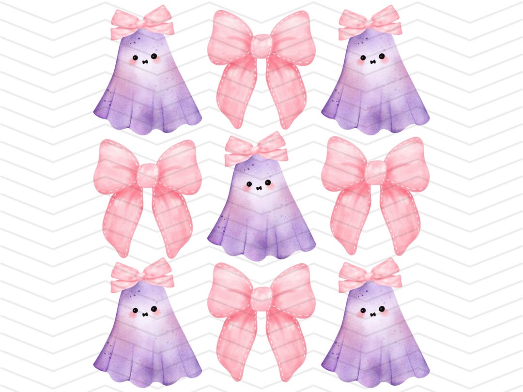 Halloween Cute Ghost Png, Coquette Bow Halloween Png, Halloween Png ...