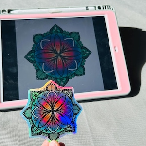 Holografische kleine mandalasticker - holografische sticker