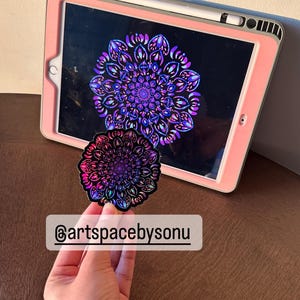 Holografische mandalastickers| Mandala|Holografische stickers| Waterflessticker|Waterdichte sticker|Vinylsticker|Journal,laptopstickers