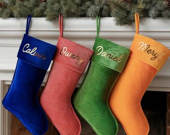 Velvet Christmas Stockings Personalized Family Holiday Decor Unique Xmas Gifts