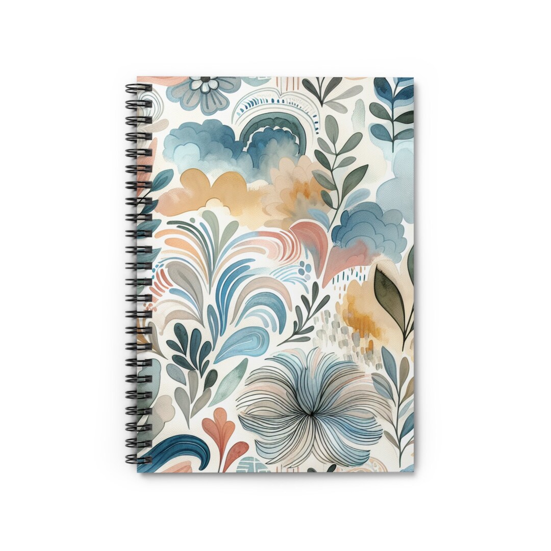 Watercolor Floral Bible Journal Spiral Notebook Ruled Line - Etsy