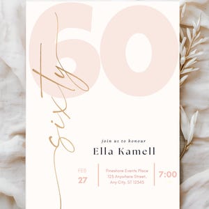 60th birthday invitation | 60th birthday digital invite | birthday invitation | 60th birthday invite | 60th invitation | editable template