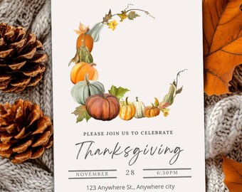 Thanksgiving-uitnodiging | Thanksgiving-uitnodiging | Thanksgiving-diner |Friendgiving-uitnodiging | Vriendendiner |  Thanksgiving-feestje