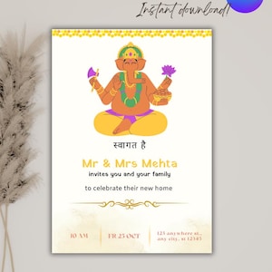 Grihapravesha | Indian housewarming | Digital invitation | Housewarming invite | Indian new home invite | Griha pravesh indian invite