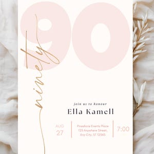 90th birthday invitation, 90th birthday, instant download, 90th birthday invite, 90th birthday gift, digital invitation,90th birthday invite