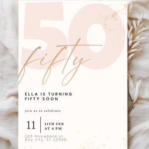 Einladungskarte zum 50.Geburtstag | Geburtstagseinladung fünfzig | 50er Geburtstagsfeier | 50er Geburtstag | 50er Jahre Einladungen | digitale Einladung zum 50