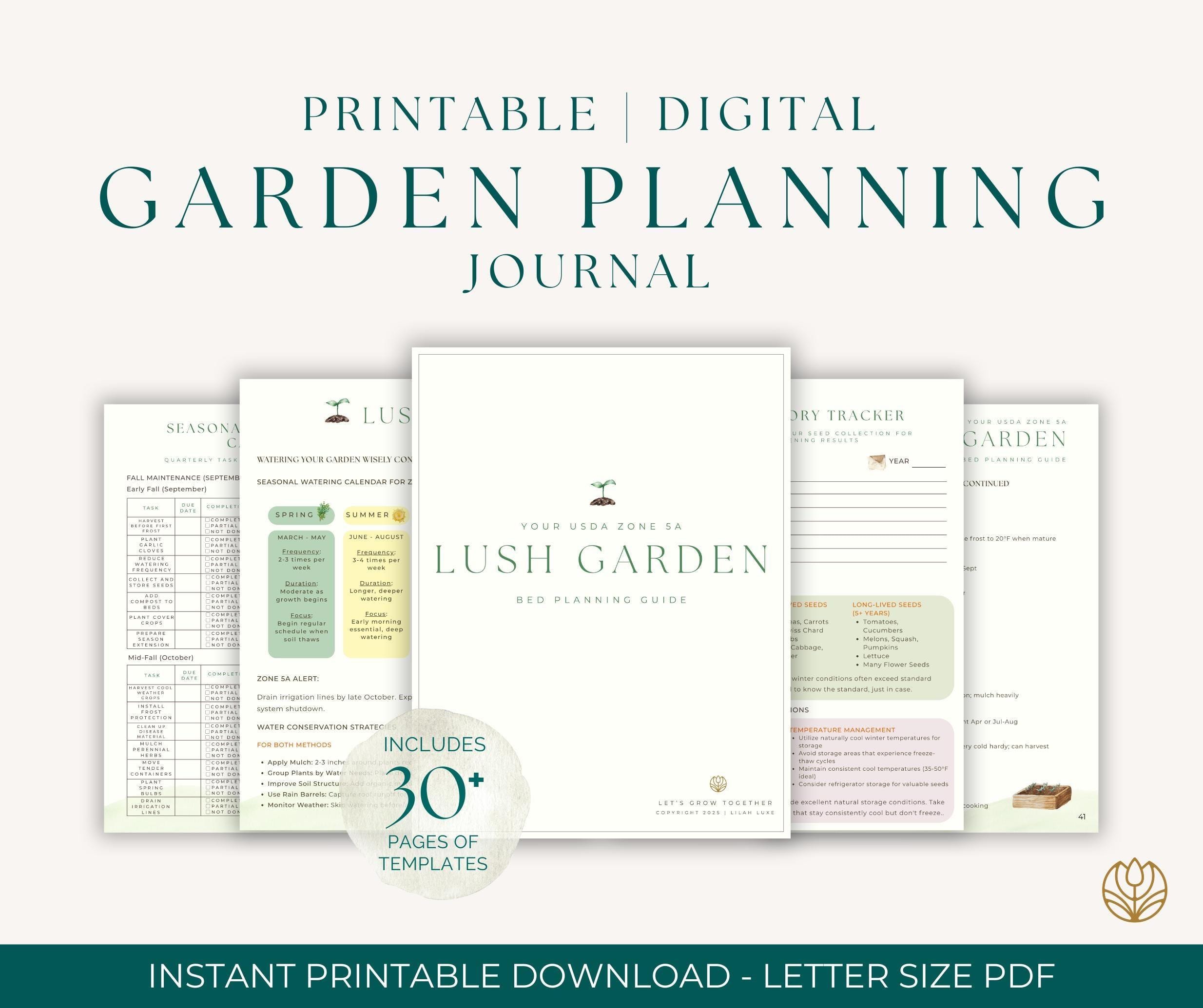 Zone 5A Garden Planner: Year-Round Planting Guide and Templates (PDF Download)