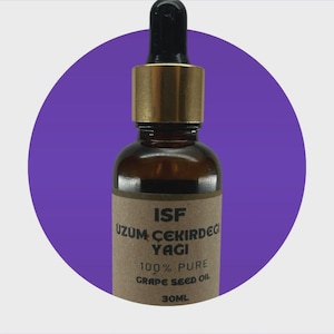 100% Pure Grape Seed Oil | Cold Pressed | Lightweight Moisturizer | Face, Hair & Body | Natural Carrier Oil | 30ml