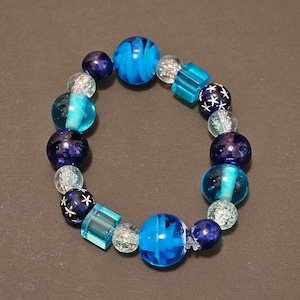 Blue Beaded Bracelet Size Small