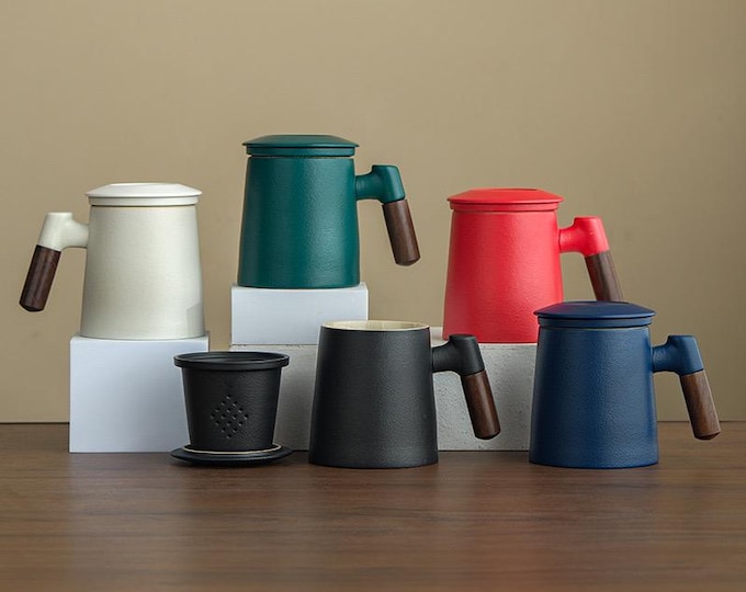 Japanese Tea Infuser Mug | Ceramic Loose-Leaf Cup