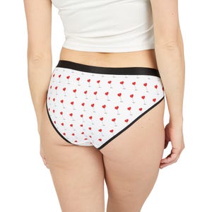 Cute Heart Sucker Print Women&#39;s Underwear, Comfy Panties, Everyday Wear, Valentine&#39;s Gift, Lingerie Essentials
