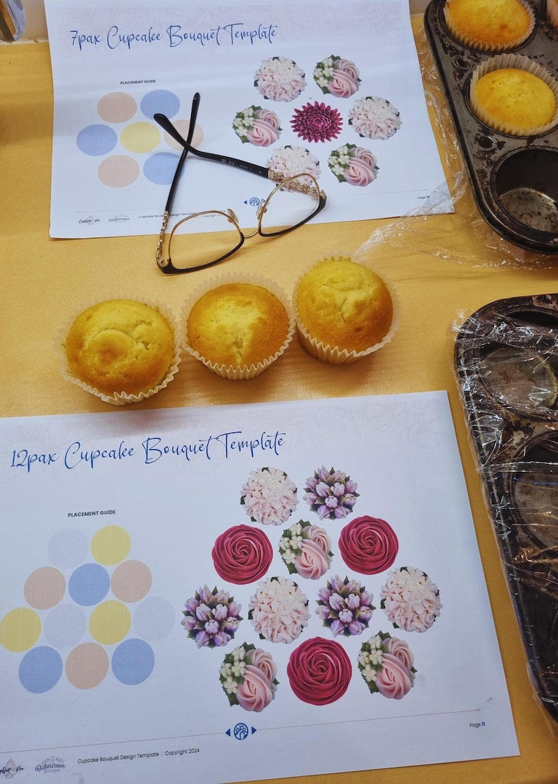Cupcake Bouquet Design Template, Interactive PDF, Digital Download - Etsy