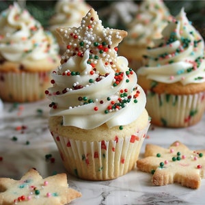 Holiday Sugar Cookie Cupcakes Recipe/Sprinkles/Sugar Cookies/Gourmet/Download/PDF