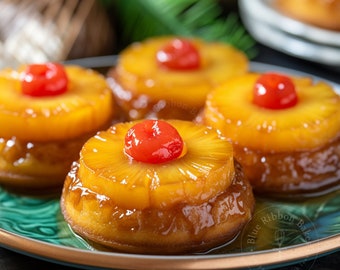 Mini Spiced Upside Down Pineapple Cakes Recipe/Treats and Desserts/Gourmet/Download/PDF