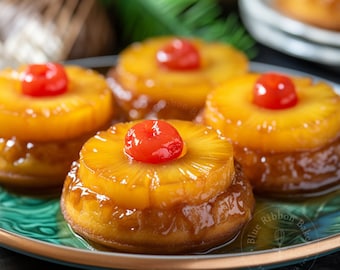 Receta de mini pasteles de piña al revés especiados/Delicias y postres/Gourmet/Descargar/PDF
