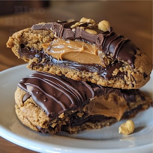 Peanut Butter Bomb Cookies Recipe/Chunky Chocolate /PDF Download