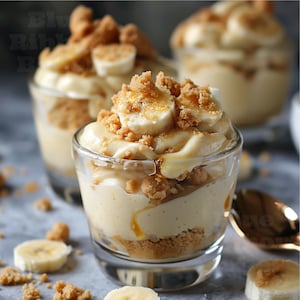 Best Banana Pudding Cups Recipe/Vanilla Wafers/Gourmet/Download/PDF