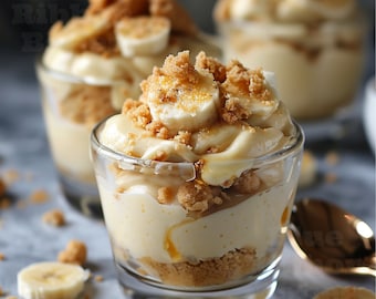 La migliore ricetta per le tazze di budino alla banana/Wafer alla vaniglia/Gourmet/Scarica/PDF