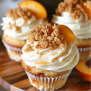 A melhor receita / guloseimas e sobremesas de cupcakes de torta de pêssego Bourbon / PDF Downlaod