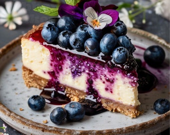 Best Blueberry Cheesecake Recipe/Gourmet Bakery Recipe/Download PDF