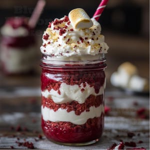 Red Velvet Cookie Parfaits Rezept/ Feiertags Gourmet Nachtisch/ PDF Download