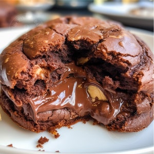 Nutella Stuffed Brownie Chunk Cookie Recipe/Treats and Desserts/Chunky Cookies/Gourmet/DownloadPDF