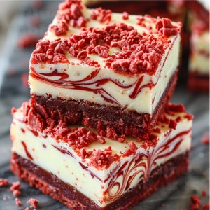 Best Red Velvet Käsekuchen Riegel Rezept / Leckereien und Desserts / Große Kekse / Feinschmecker / Download