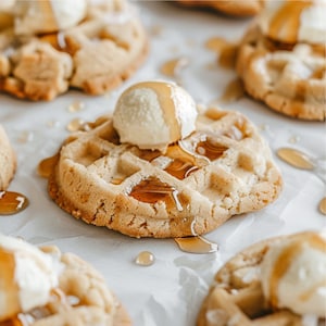 Bestes Waffel-Plätzchen-Rezept / Buttercreme und Ahornsirup / Gourmet-Kekse / DownloadPDF