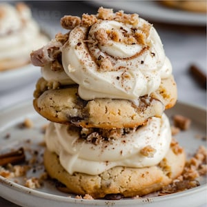 Best Cinnamon Roll Chunky Cookies Recipe/Treats and Desserts/Big Cookies/Gourmet/DownloadPDF