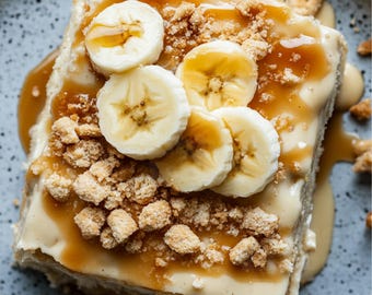 Best Banana Pudding Cake Recipe / Caramelized Banana Filling / PDF Download / Gourmet Cake