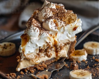 La mejor receta de pastel Banoffee/Relleno de plátano y caramelo/Gourmet/Descargar/PDF