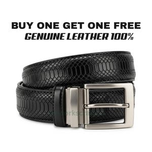Handmade Python Leather Belt: Adjustable Snakeskin Western Style