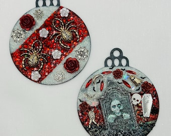 Gothic Halloween Ornaments: Handmade Spooky Décor with Vintage Jewelry