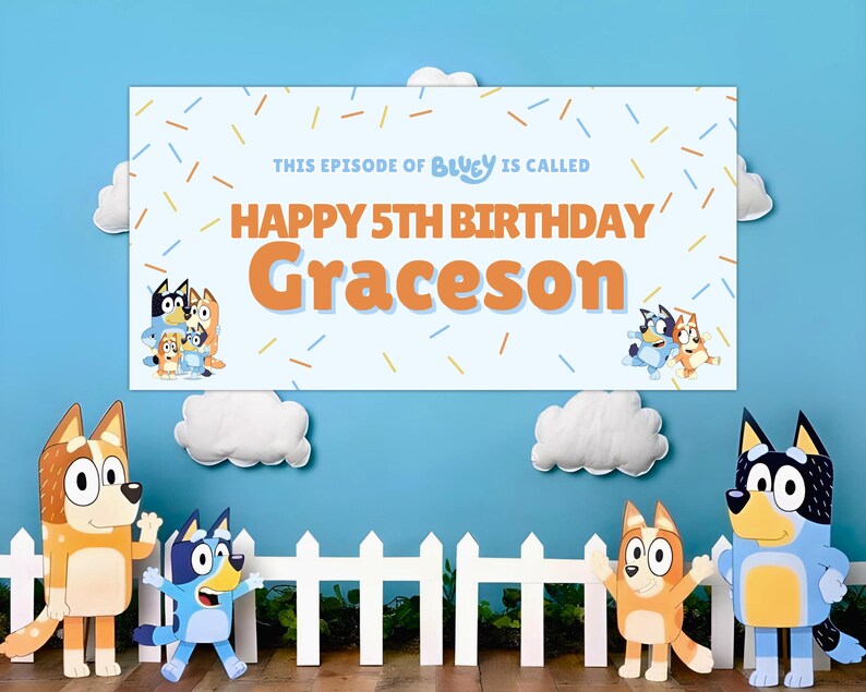 Bluey Birthday Banner Bluey Birthday Banner Printable Happy Birthday ...