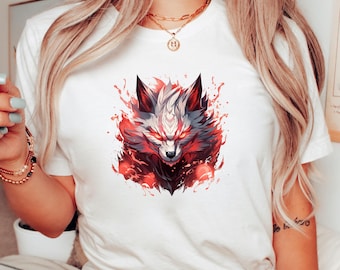 Weißes Fuchs T-Shirt | Japanischer Fuchs Tshirt | Weißer Fuchs | Japanisches Tshirt | Anime Tshirt | Fuchs T-Shirt | Japanische Streetwear | Anime Fuchs Tshirt